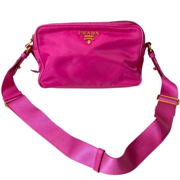 Prada Handbags - PRADA Pink Canvas Shoulder Bag